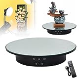 Supporto Girevole Per Esposizione – ABS + Finitura A Specchio, Portata 8 Kg, 3 Velocità (8 S/15 S/30 S Per R) | Piatto Girevole Elettrico A 360° Per Esposizione E Fotografia Di Prodotti,Black