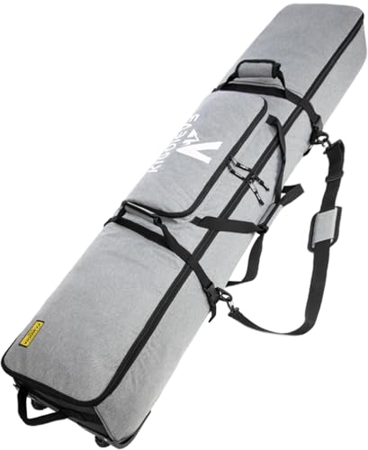 Kioqiear Rolling Ski Bag with Wheels for Air Travel,Padded Double Ski 
