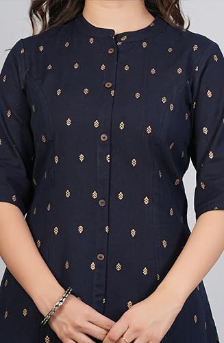 Image of rytras Women Woman Pure Cotton Printed A-Line Kurta Sets with Palazzos|Kurti Set for Woman|Cord Set for Women Cotton