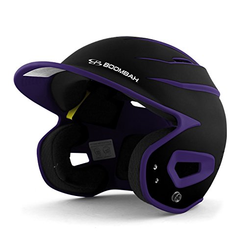 Boombah DEFCON Batting Helmet Sleek Profile Black/Purple - Size Junior 6 1/4" - 7"