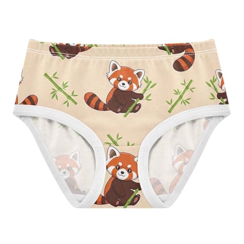 Flower Girls Underwear Toddlers 2t Cotton Cute Panties Girl Cute Cartoon Red Pandas Plant Print Underpants Briefs
