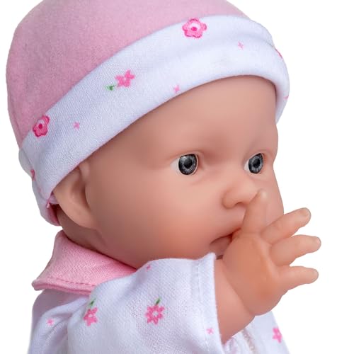 Miniatura 4 de Jc Toys- Vinyl Muñeca La Baby De 28 Cm Tiene Cuerpo Blando Y Lavable, Manta Y Chupete, Rosa, Diseñado En España, 12 Meses