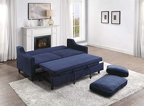 Lexicon Maston Convertible Studio Sofa Bed, Navy #TOP6