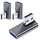 USB Winkel, 3 Stück USB 90 Grad Adapter mit USB 3.2 10Gbps und 5V 3A, USB Winkelstecker für Datenübertragung Kompatibel mit PC, Laptop,