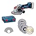 Bosch Professional 18V System Meuleuse d'angle GWX 18V-8 (disque Ø 125 mm, avec fixation X-Lock, y compris jeu de 5 disques de tronçonnage et de meulage, dans L-BOXX 136) - Amazon Exclusive Set