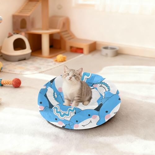 Couchage dauphin bleu taille M pour sieste de chatons - 4