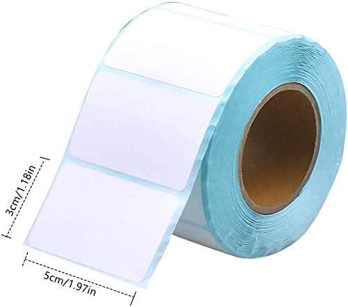 400 Self Adhesive Label Sticker Address Labels Blank Roll 50mm x 30mm Office Kitchen White Food Labels for Catering Food Jars Sticky Stickers for Office Kitchen Printer