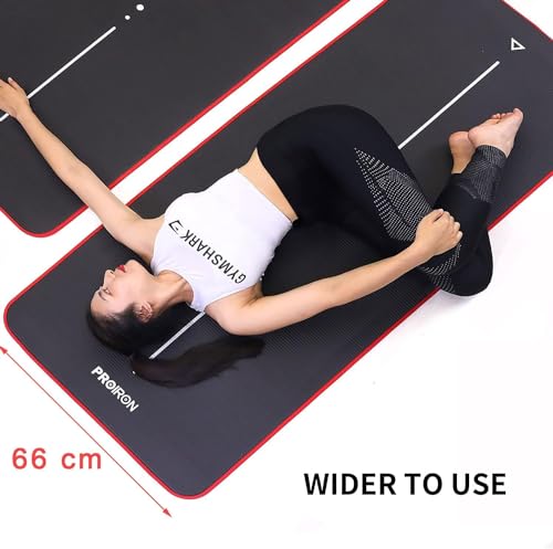 PROIRON Yoga Mat Thick 10/15MM - NBR Yoga Matt Exercise Fitness Foam Large Padded High Density for Pilates, Stretching, Home Gym Workout for Men Women with Free Carry Strap - Image 6