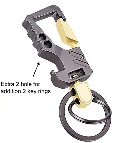 Image of Techpro Stainless Steel Keychain Heavy Duty Car Keychain For Men And Women Keyring - Black