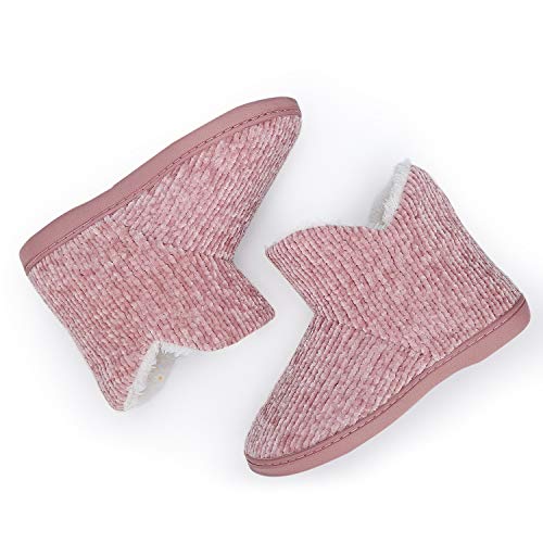Tuobuqu Women Warm Bootie Slippers Fluffy Plush Indoor Outdoor Winter Booty Slippers Pink L #TOP7