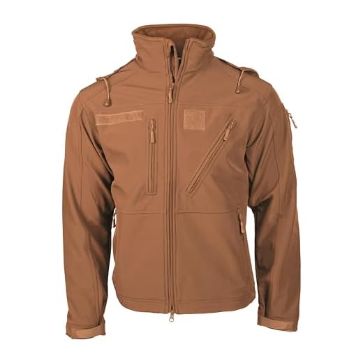 Mil-Tec Softshelljacke SCU 14 für Herren • Taktische Outdoor Funktionsjacke • Atmungsaktive, winddichte & wasserabweisende Übergangsjacke • Ideale Freizeitjacke oder Wanderjacke • Dark Coyote, L