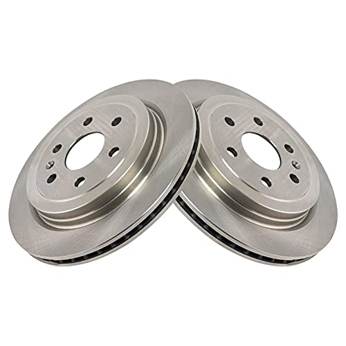Image of TRQ Rear Brake Pad and Rotor Set Ceramic Vented Rotors