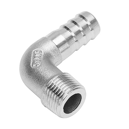 DERNORD 1/2" Hose Barb x 3/8" Male NPT Stainless Steel 90 Degree Elbow- Home Brew Pipe Fitting by DERNORD - Image 4