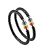 Produktbild Gay Pride Armband Regenbogen Armband (2 Stück), Paar Schwarz Lederarmband Herren Damen LGBT Armreif mit Regenbogen gestreift Edelstahl Magnetverschluss 22cm
