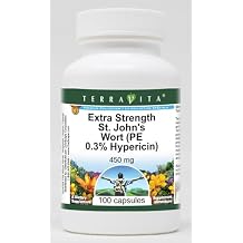 Extra Strength St. Johns Wort PE 0.3% Hypericin - 450 mg 100 Capsules, ZIN 512951 - 3 Pack