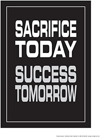 Fitnus Chart Series Sacrifice Today Success Tomorrow Motivational Poster (Blue, Laminated)