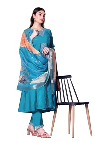 Kurta en soie pour femme Shiv Textiles ensemble tunique pantalon chic