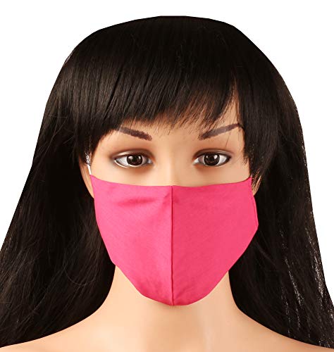 Touchstone Soft cotton Small Size Face Masks Reusable Machine Washable Handcrafted Double Layer Fabric for women, men. (Pack of 3). Pink Yellow Orange2