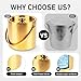 3L Double Wall Insulated Stainless Steel Ice Bucket with scoop & Strainer for Cocktail Bar,Metal Ice Bucket for freezer with Lid for parties.ice Container to Keep Ice Colder,bar cart accessories(gold)