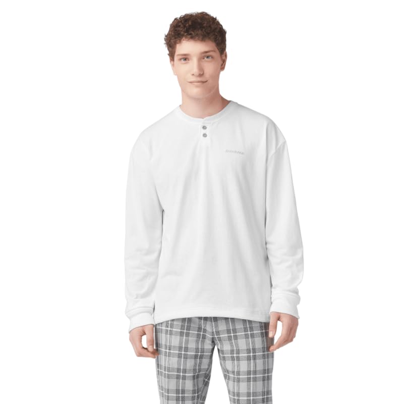 T-shirt Henley Dickies à manches longues pour homme en coton lourd coupe droite coloris noir