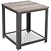 VASAGLE Mesita de Noche de Estilo Industrial, Mesa Lateral, Mesita de Café, Estante de Malla, Marco Metálico, para Sala de Estar, Dormitorio, Montaje Fácil, Greige y Gris LET41MG