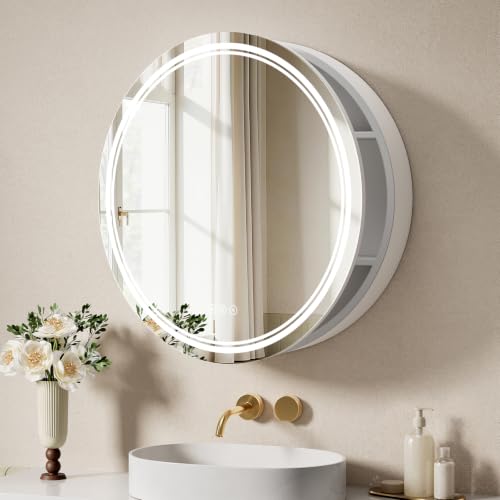 24 Inch Round Lighted Medicine Cabinet