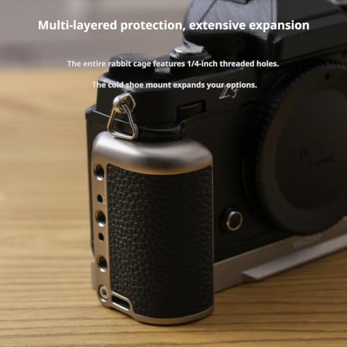 Image of Metal Cage for Nikon ZF, Aluminum Alloy Camera Bracket, Compatible with Arca Swiss, with Dual Cold Shoe(Titanium)