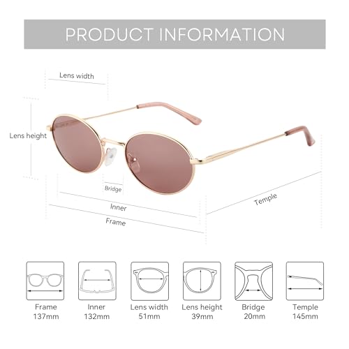 Image of ZENOTTIC Oval Retro Sunglasses for Women Men UV400 Polarized Glasses Unisex Vintage Style Classic Shades