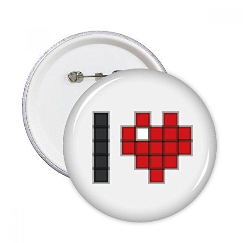 Broches rondes I Love Saint Valentin badge de 5 pièces L pour décoration de vêtements