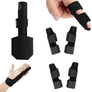 Lqucwepp 5PCS Trigger Finger Splints,Adjustable Finger Brace Straightener Hand for Broken Finger Arthritis, Sprains, Pain Relief, Tendonitis Post Operative Finger Brace Stabilizer