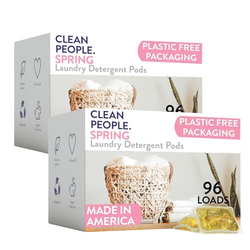 Image of Clean People Laundry Detergent Pods - Recyclable Packaging, Hypoallergenic, Stain Fighting - Ultra Concentrated, Laundry Soap - Spring, 192 Pack