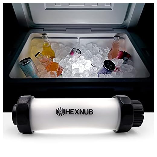 HEXNUB Cooler Box Light, Waterproof Rechargeable LED Light Compatible with YETI, RTIC, ORCA, Igloo, Coleman Ice Chest, Magnetic Base, Great for Outdoor Events, Parties Camping Fishing Hunting Boating