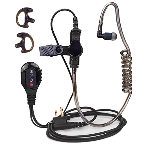 Acoustic Tube Earpiece with Mic for Motorola Walkie Talkies, Surveillance Headset and PTT Compatible with Motorola 2 Way Radios BPR40/CP/CLS/DTR/PR/RDU/RMU Series (Black)