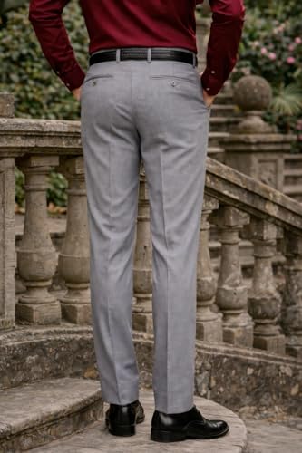 Image of Louis Philippe Men's Slim Fit Everyday Smart Wear Comfort Stretch Work Ready Solid Formal Trouser