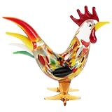 Souvenir sentimental : ornement de l'année du coq et figurine décorative pour la maison, ce coq en verre est un cadeau de collection touchant, idéal pour exprimer amour et vœux. mini figurine de coq en verre