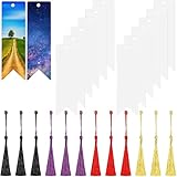 Kit de marcador DIY.Este paquete le brinda 12 marcadores de acrílico transparentes;12 borlas coloridas (colores como aleatoriamente).El gran conjunto de artesanía de bricolaje para niños y adultos.
