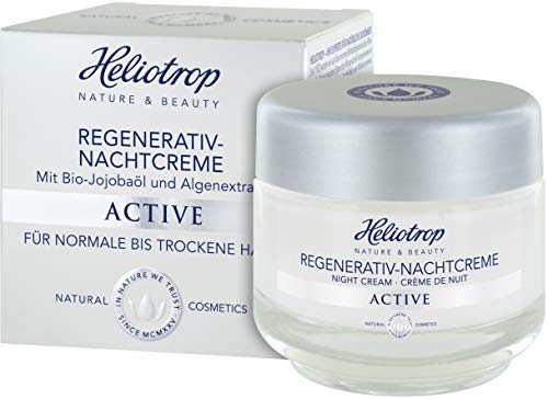 HELIOTROP Naturkosmetik ACTIVE Regenerativ-Nachtcreme, Unterstützt die hauteigene Regeneration, Bio-Jojobaöl, Stimuliert die Collagensynthese & schenkt neue Vitalität & Frische, 50ml Cover