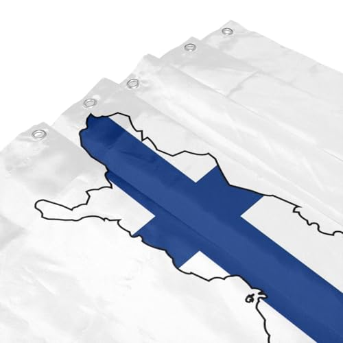 Rideau de douche Finlande 183x183 cm en polyester imperméable - 6