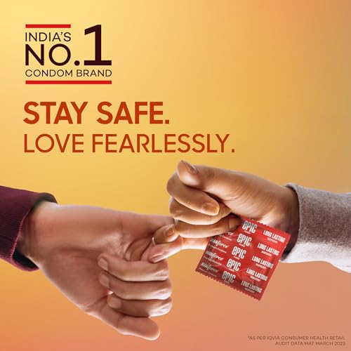 Image of Manforce Epic Passion Fruit Punch Flavoured Condoms for Men - 10 Count (Pack of 2)| 1800 Square Dots| Vegan| No Harsh Chemicals| With Disposable Pouch