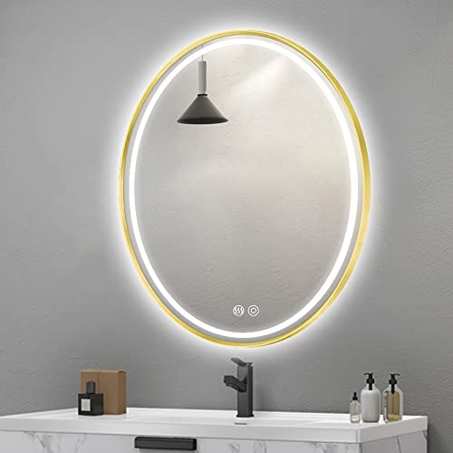 Oval LED Bathroom Mirror with Lights Backlit Wall Mirror Anti-Fog