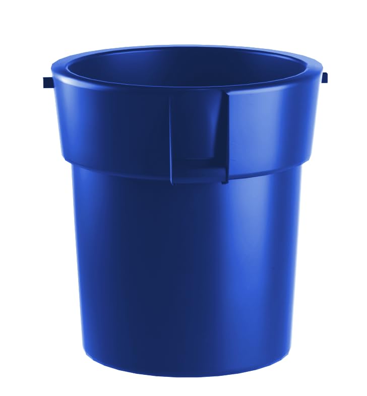 Round Trash Can with No Lid Commercial Trash Can Trash Bin Kitchen Garbage Can Waste Basket Bin Durable Waste Container Heavy-Duty Janitorial Can (Blue, 20 Gallon)-image-6