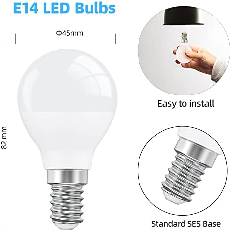 LEDYA E14 Led Light Bulbs Warm White, 5W (Equivalent to 40W), Small Edison Screw (SES) Bulb, P45 Golf Ball Bulb, 400 Lumen, Non-Dimmable, 6-Pack