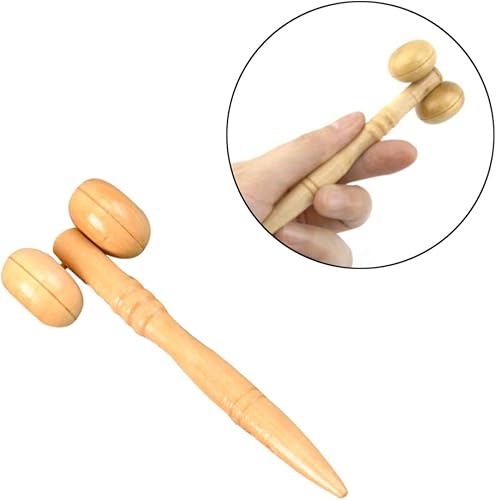 Miniatura 7 de HEALLILY Rodillos de madera portátiles masajeadores cara mano pierna cabeza cuello espalda cintura masaje rueda palos para hombres mujeres
