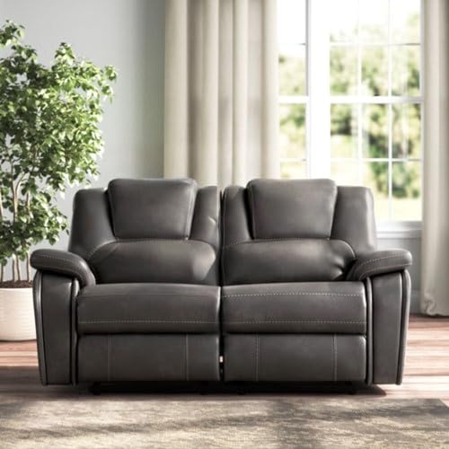 Image of Torque - Alfex 2 Seater Leatherette Manual Recliner | Recliner Sofa /Chair for Living Room, Bedroom, Office | 1 Year Warranty - Grey