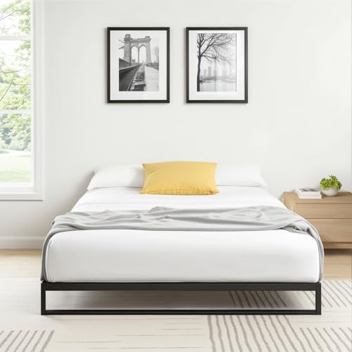 Zinus Trisha Double Bed Frame Base 18cm Black Metal Steel, Heavy Duty Mattress Foundation