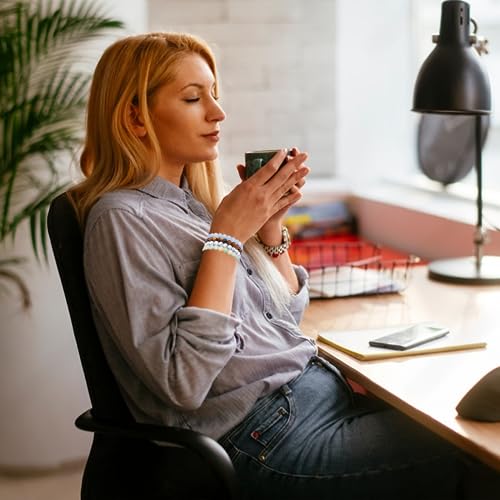 FIRAZIO 16PCS Semi-Precious Gemstone Bracelet - Crystal Stone Beaded Bracelets for Women Men 8mm Round Beaded Stretch Bracelets Unisex Yoga Bracelets Gifts (16Pcs)3