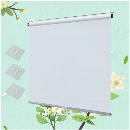 Estores Opacos para Ventanas, Estor Enrollable Parasol Sin Taladrar, Estor para Ventana de Techo, Cortina Opaca, Estor de Privacidad para Hogar Oficina Balcón(White,115x150cm/45 * 59in)
