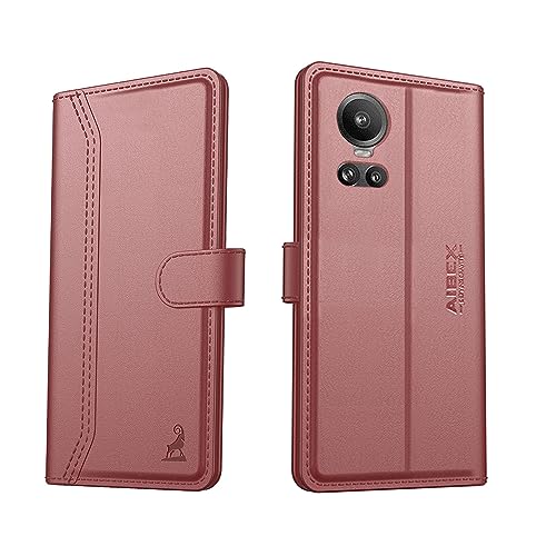 Image of AIBEX Compatible for Oppo Reno 10 Pro 5G / Oppo Reno 10 5G Flip Cover Leather Finish | Inside TPU with Card Pockets | Wallet Stand | Complete Protection Flip Case - Brown