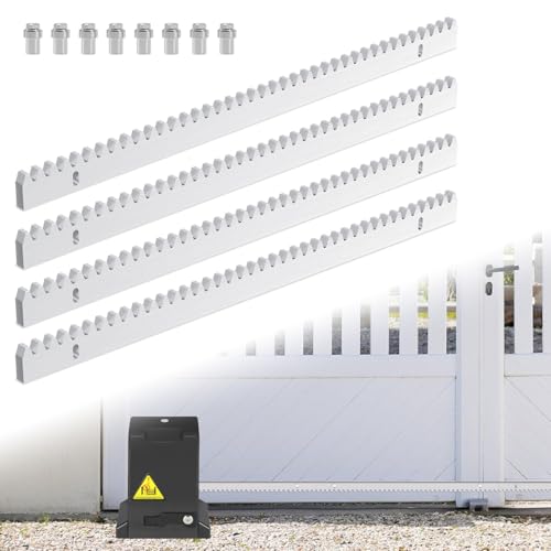 Monucep Lot de 8 crémaillères pour portail coulissant - Longueur : 50 cm - Longueur : 4 m...