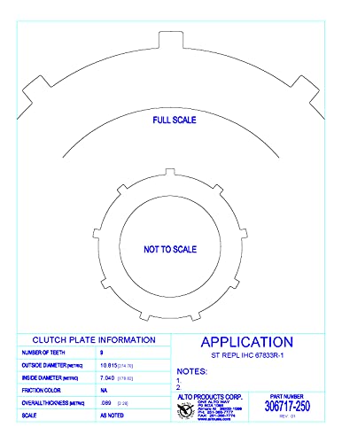Steel Clutch J.i. Case 676833R-1 Replaced By Alto # 306717-250 #TOP1